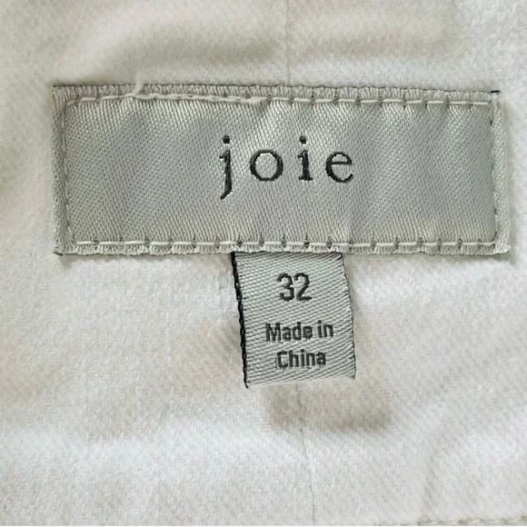 Joie Ultra High Waist Straight Leg Cropped Denim Jeans Button Fly White Size 32 - Picture 8 of 14